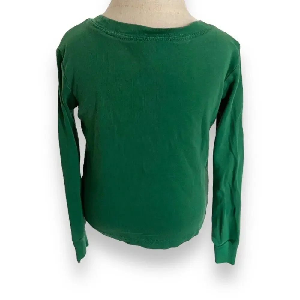 Gymboree Boys Pajamas Sz 5 Green White Mr. Claus Santa Striped Gymmies‎ Soft